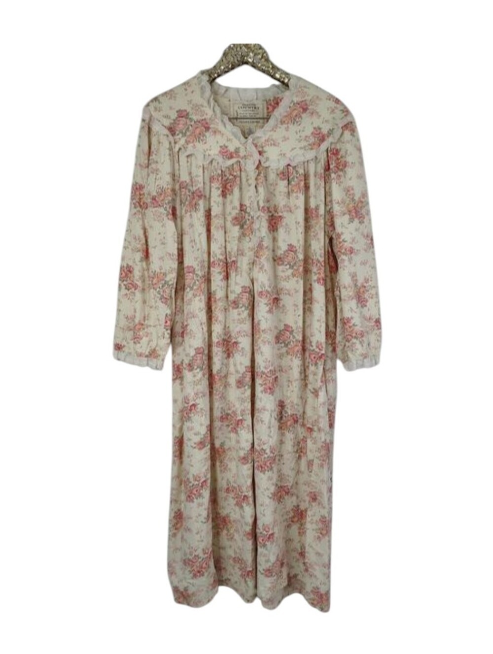 Vintage 90s Victoria Secrets Womens Plus Size Floral Nightgown Sz Large Coquette
